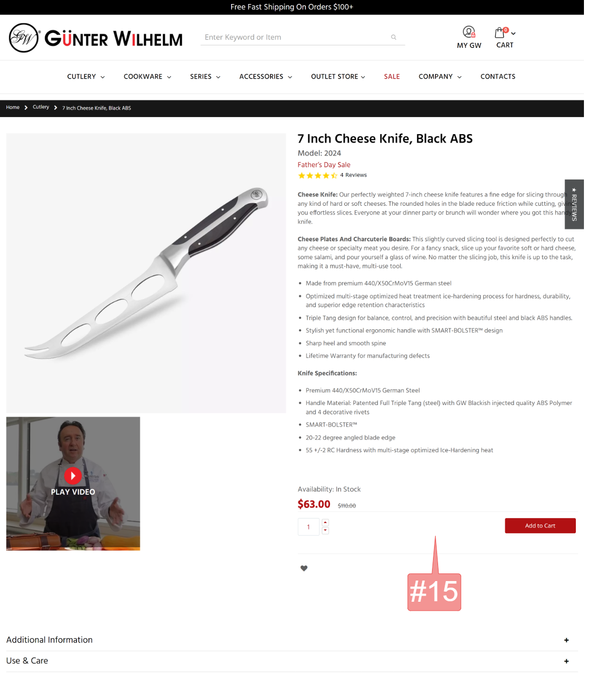 7 inch Cheese Knife|Gunter Wilhelm