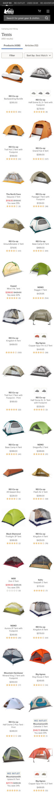rei mobile category page