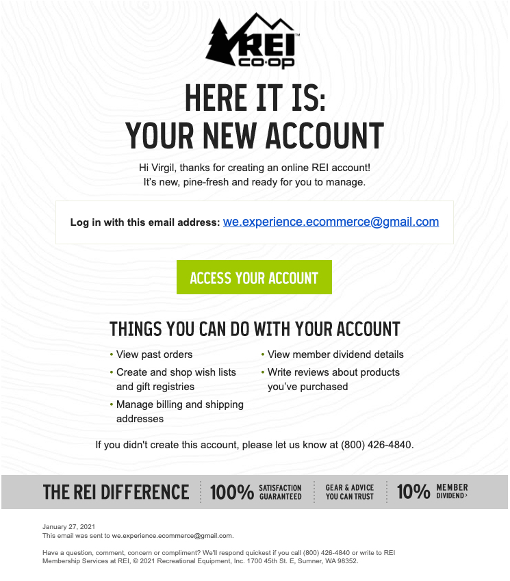 rei welcome email