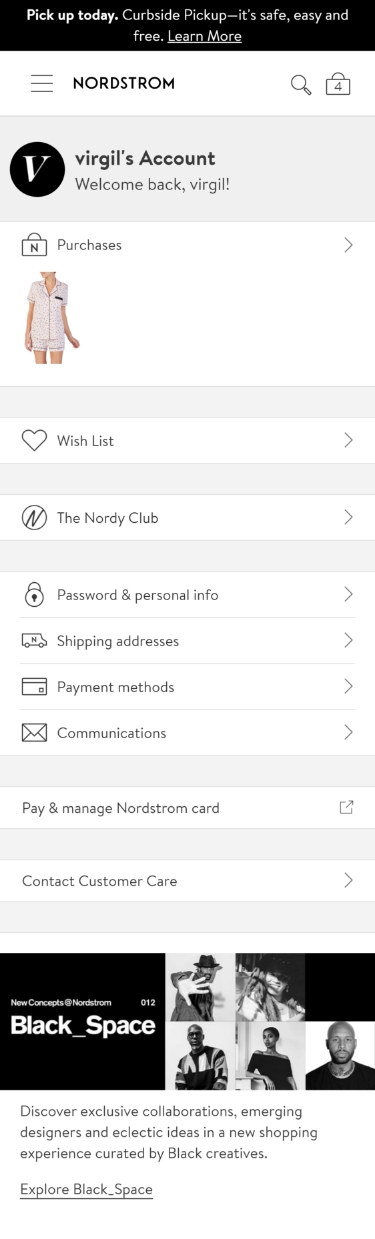 nordstrom my account mobile