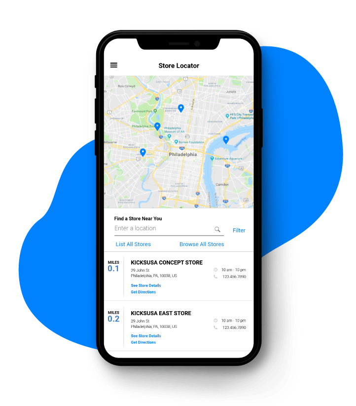 Mobile-Friendly Design Store Locator Page