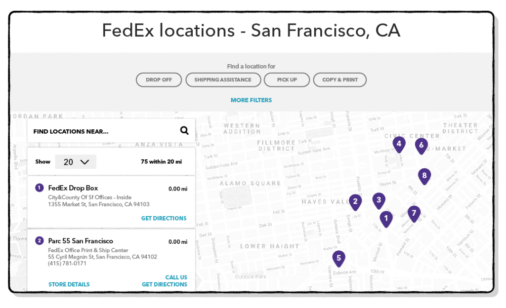 FedEx return locations