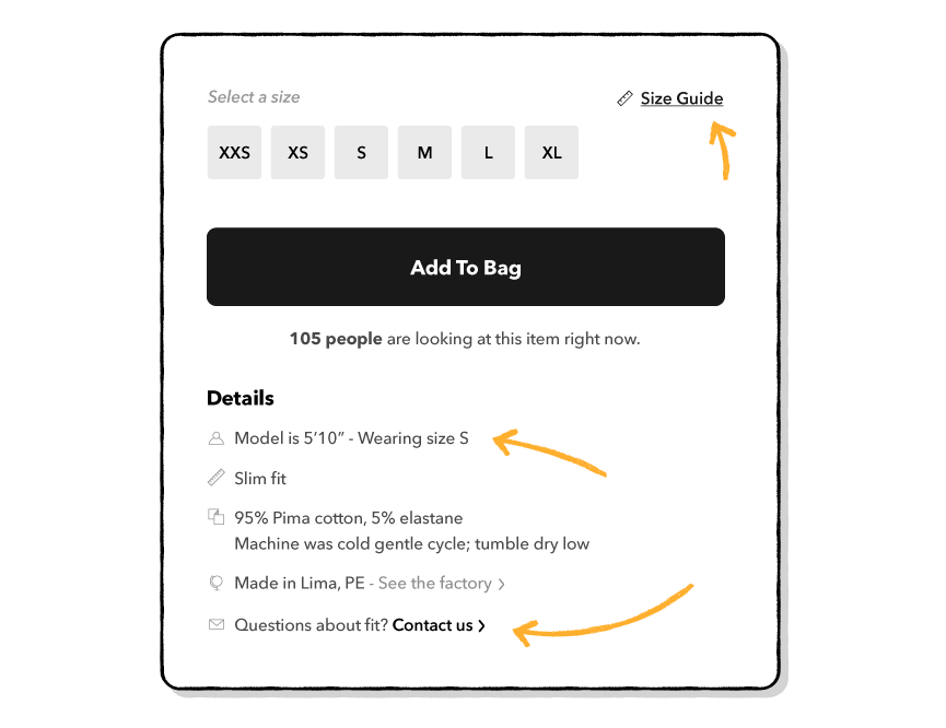 product size customer experience