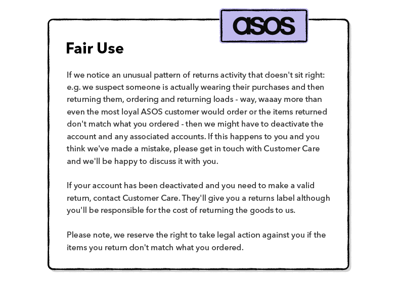 asos fair use return policy