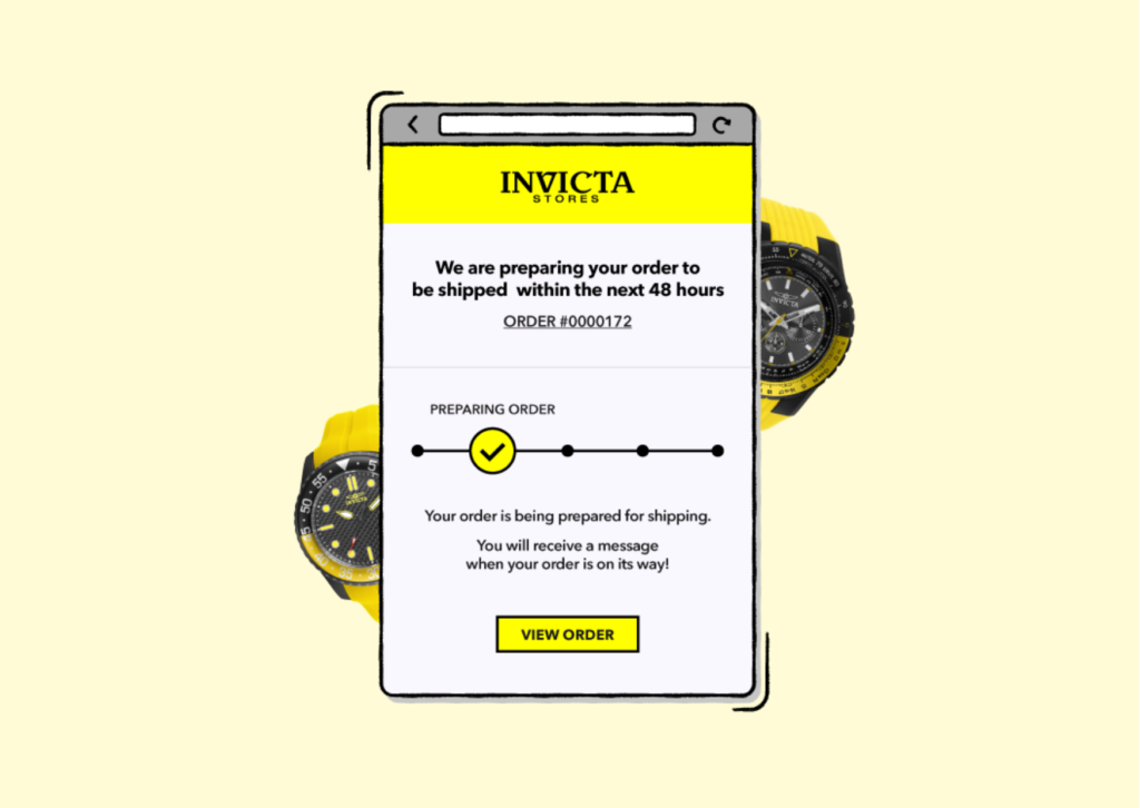 Invicta Order Notification Email Example