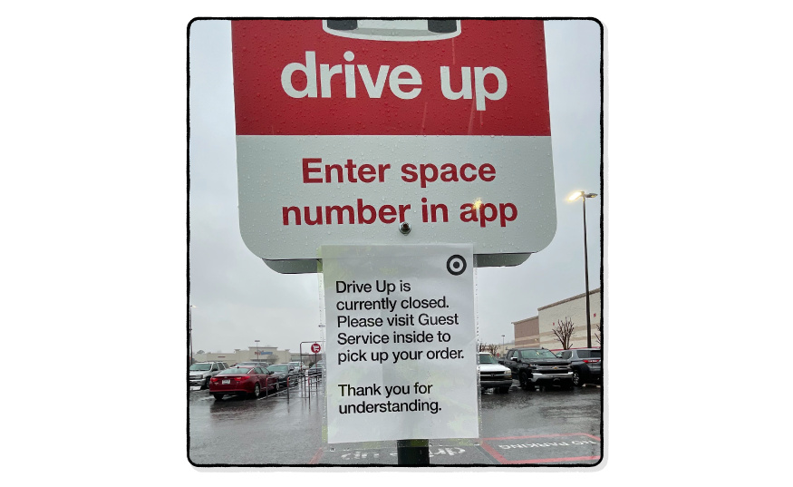 Target Drive Up Not Available