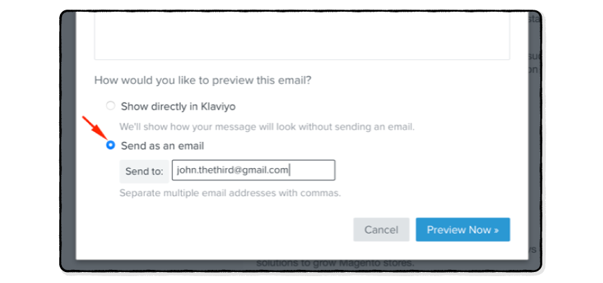 How to send a test email - Klaviyo 2