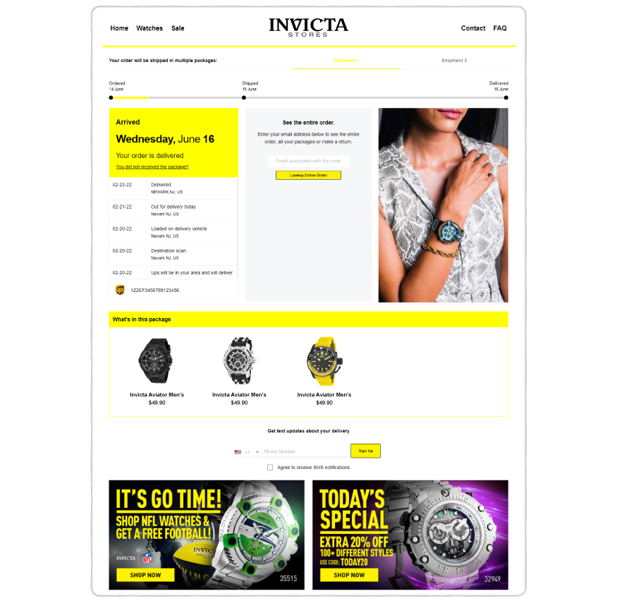 invicta watches using order tracking wesupply