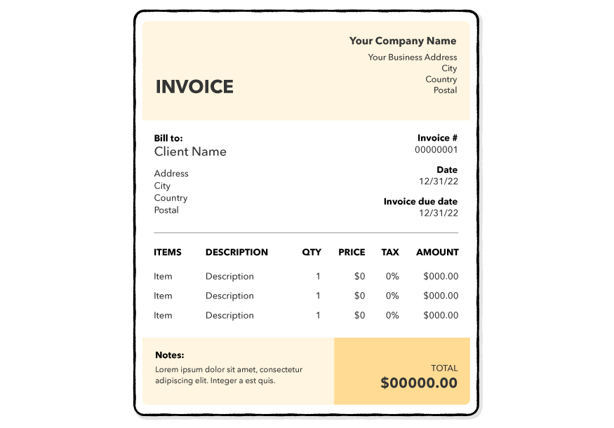 Invoice Example Sheet