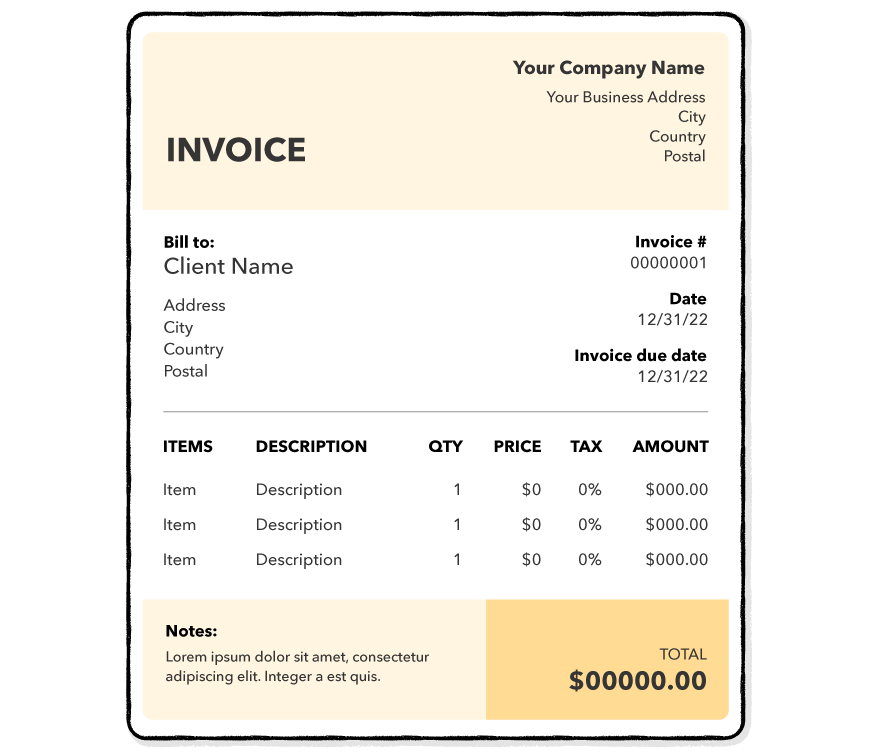 Invoice example template