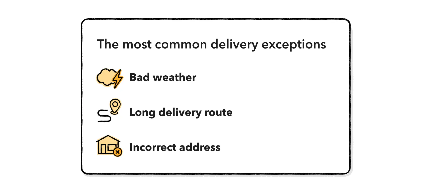 common delivery exceptions