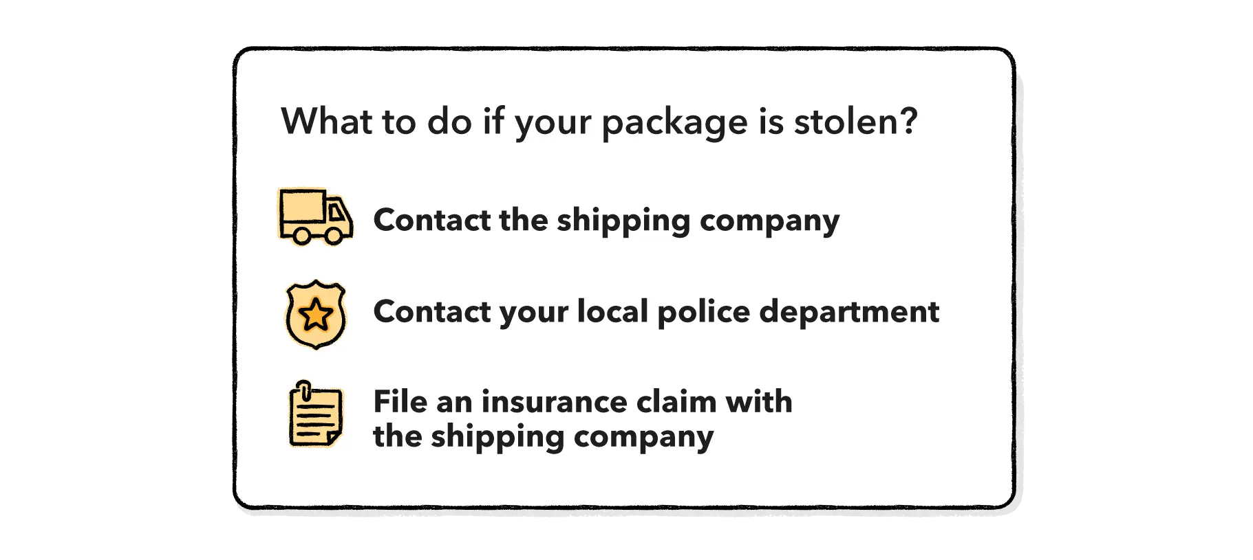 measures you should take if you get your package stolen