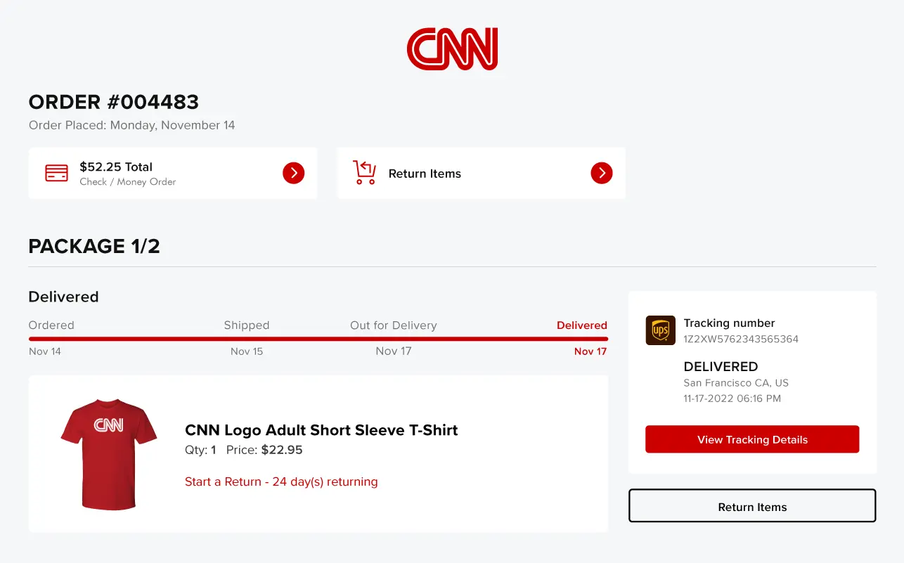 cnn order details page