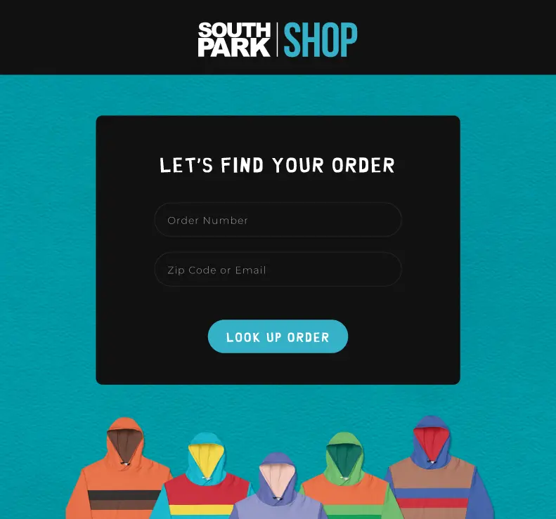southpark find order page