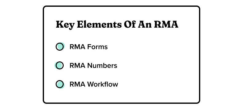 key elements of an RMA