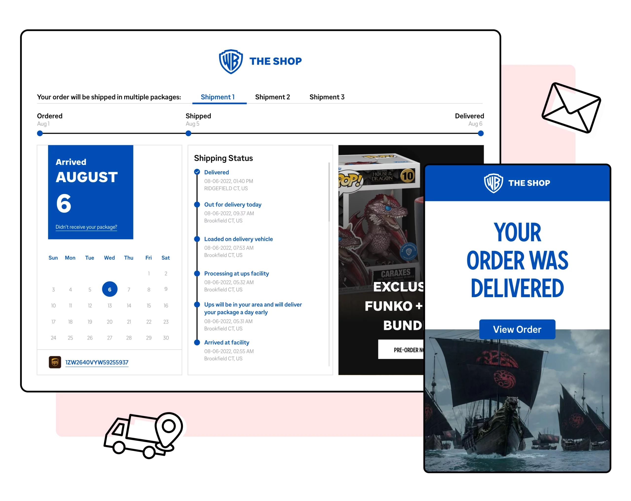 WeSupply Proactive order and shipping notifications WarnerBros