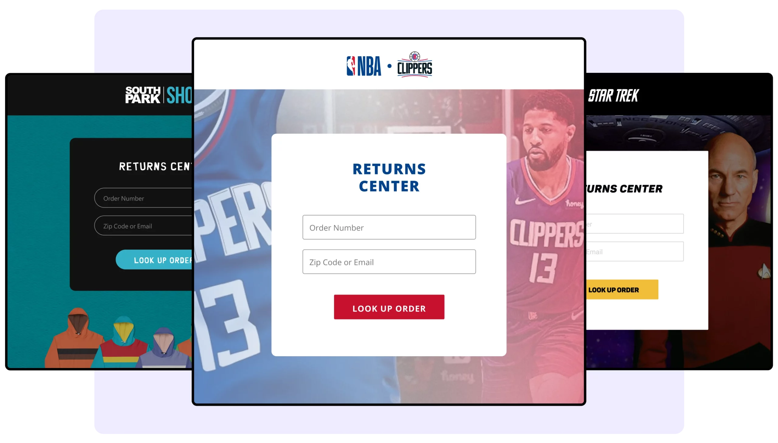 WeSupply branded returns center - NBA SOUTH PARK STAR TREK