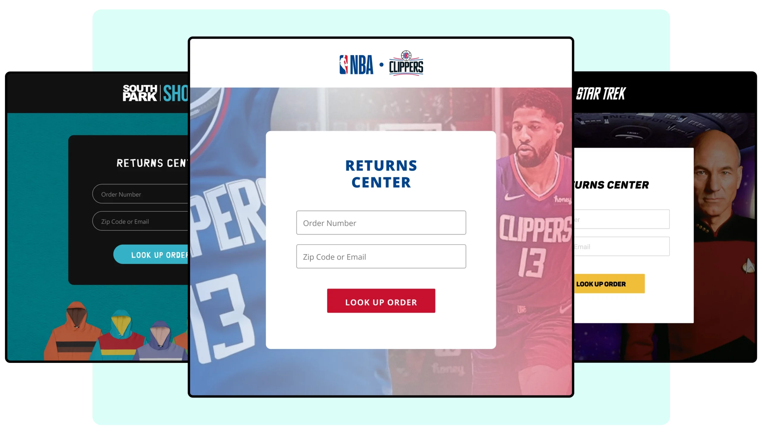 WeSupply branded returns center - NBA SOUTH PARK STAR TREK - green