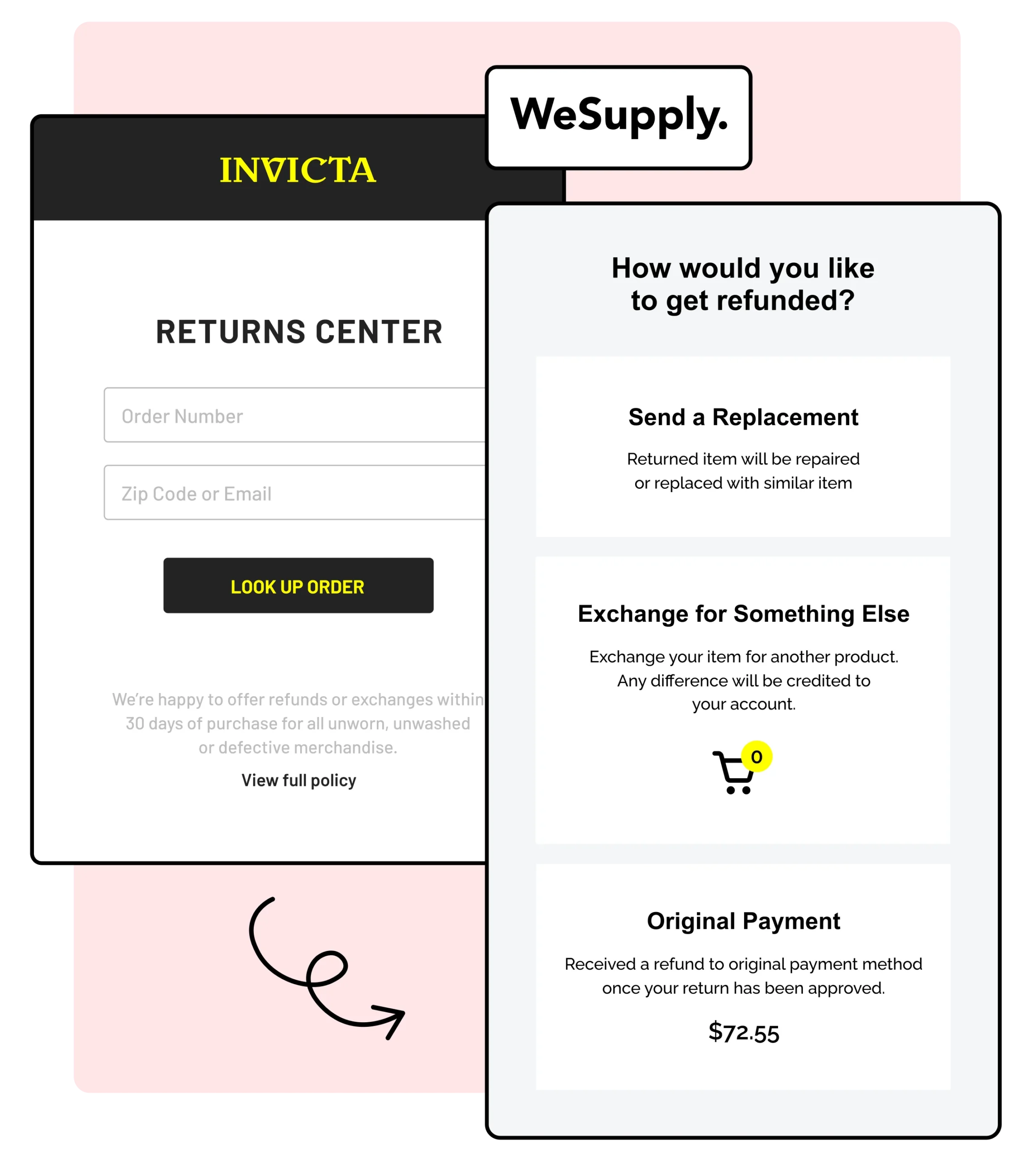 wesupply refund options invicta