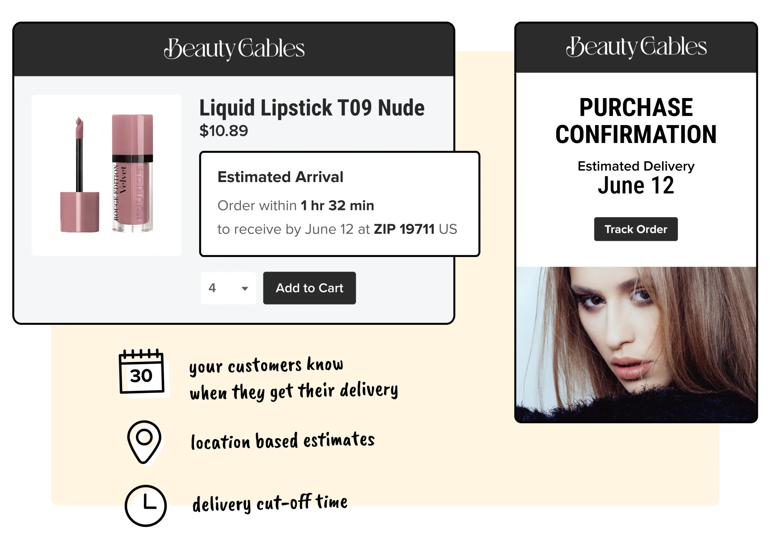 WeSupply Estimated Delivery Date + proactive Notifications - beauty gables