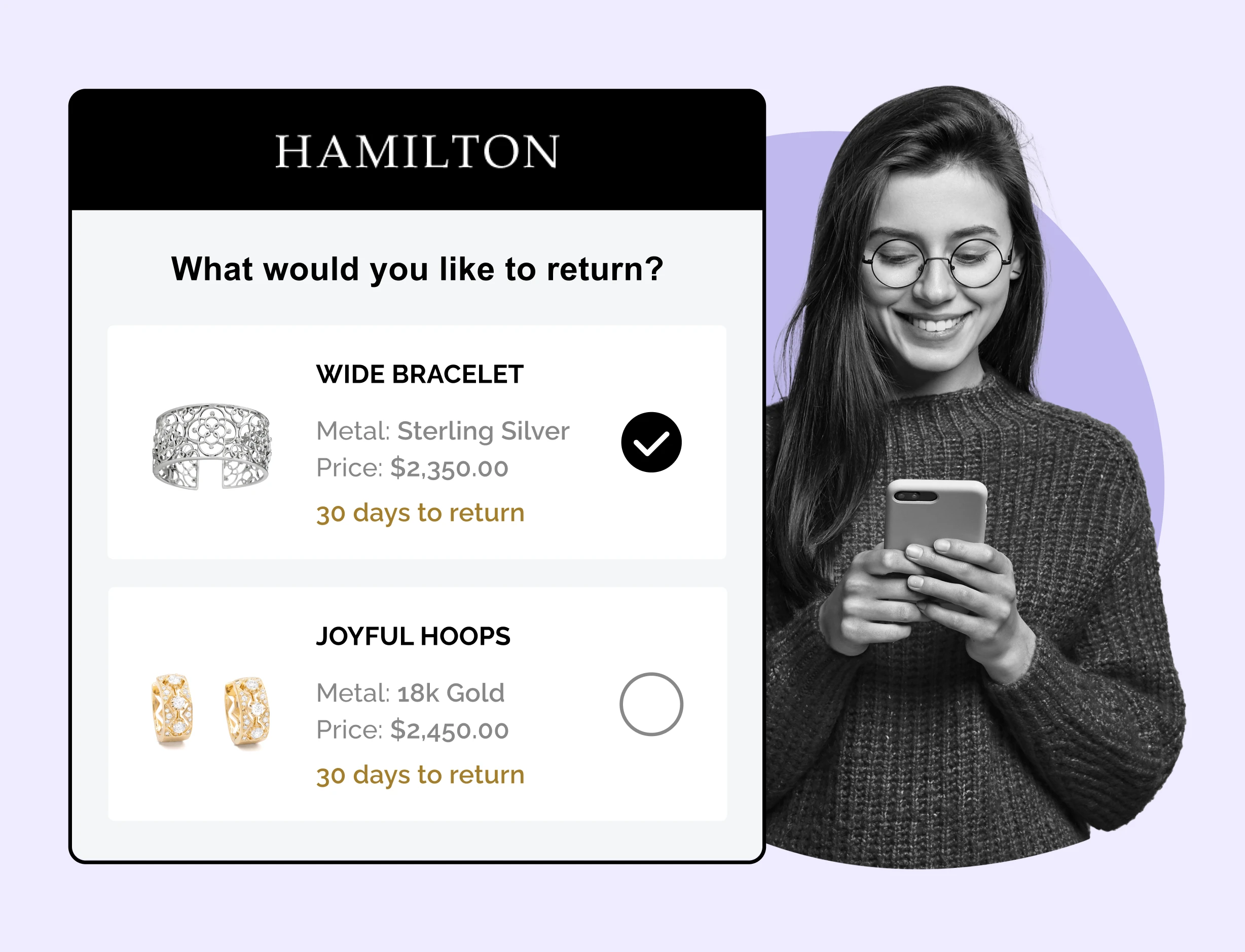 Hamilton jewelers using WeSupply returns