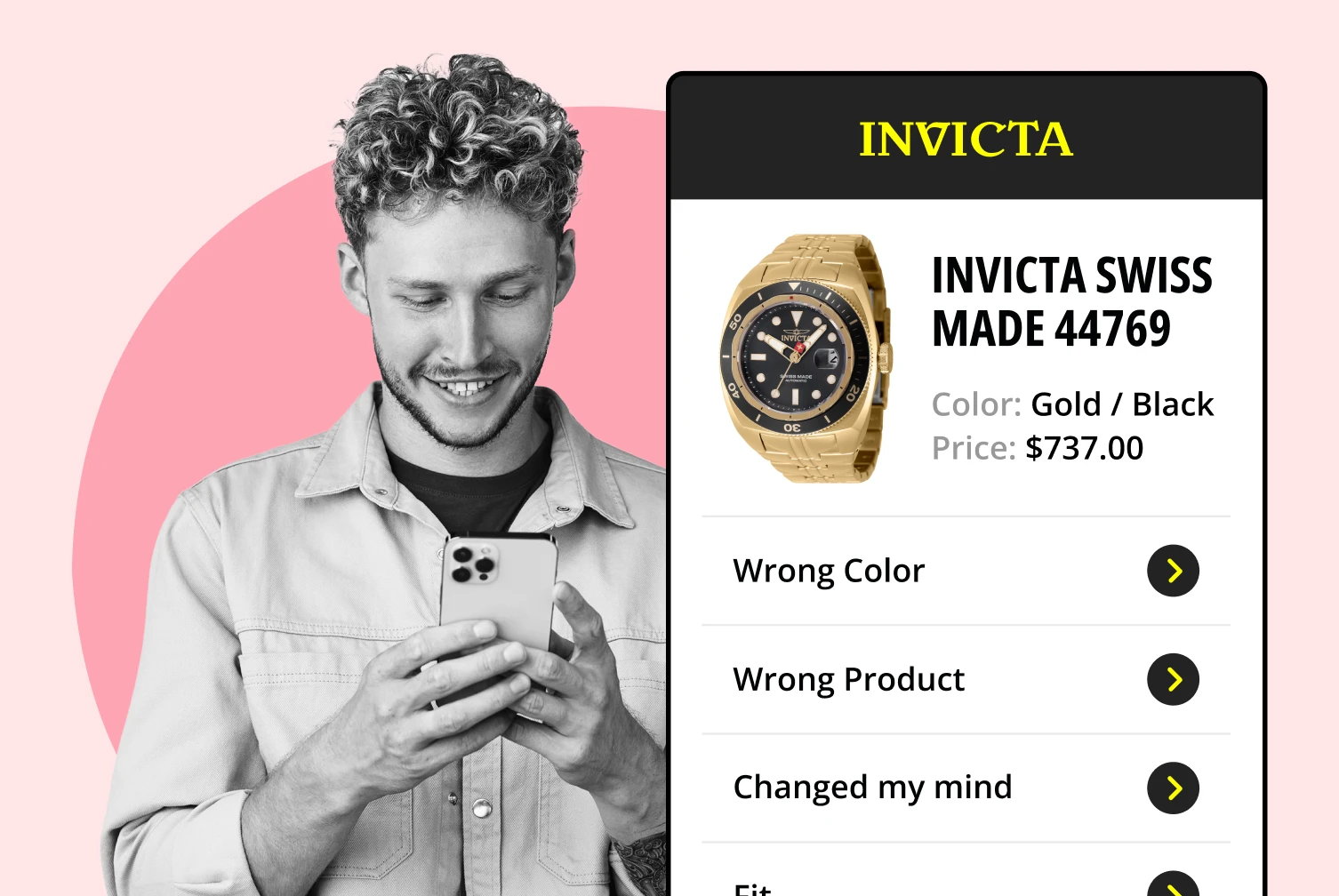 Invicta watches using WeSupply self-service returns