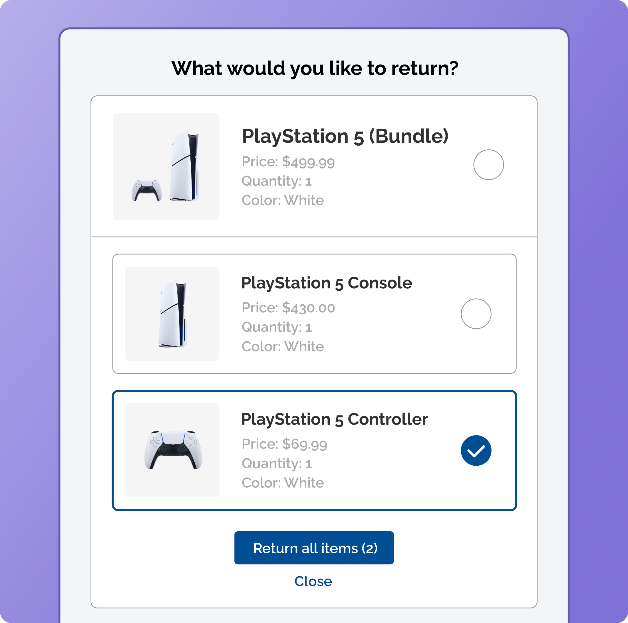 WeSupply Bundle Return - PlayStation