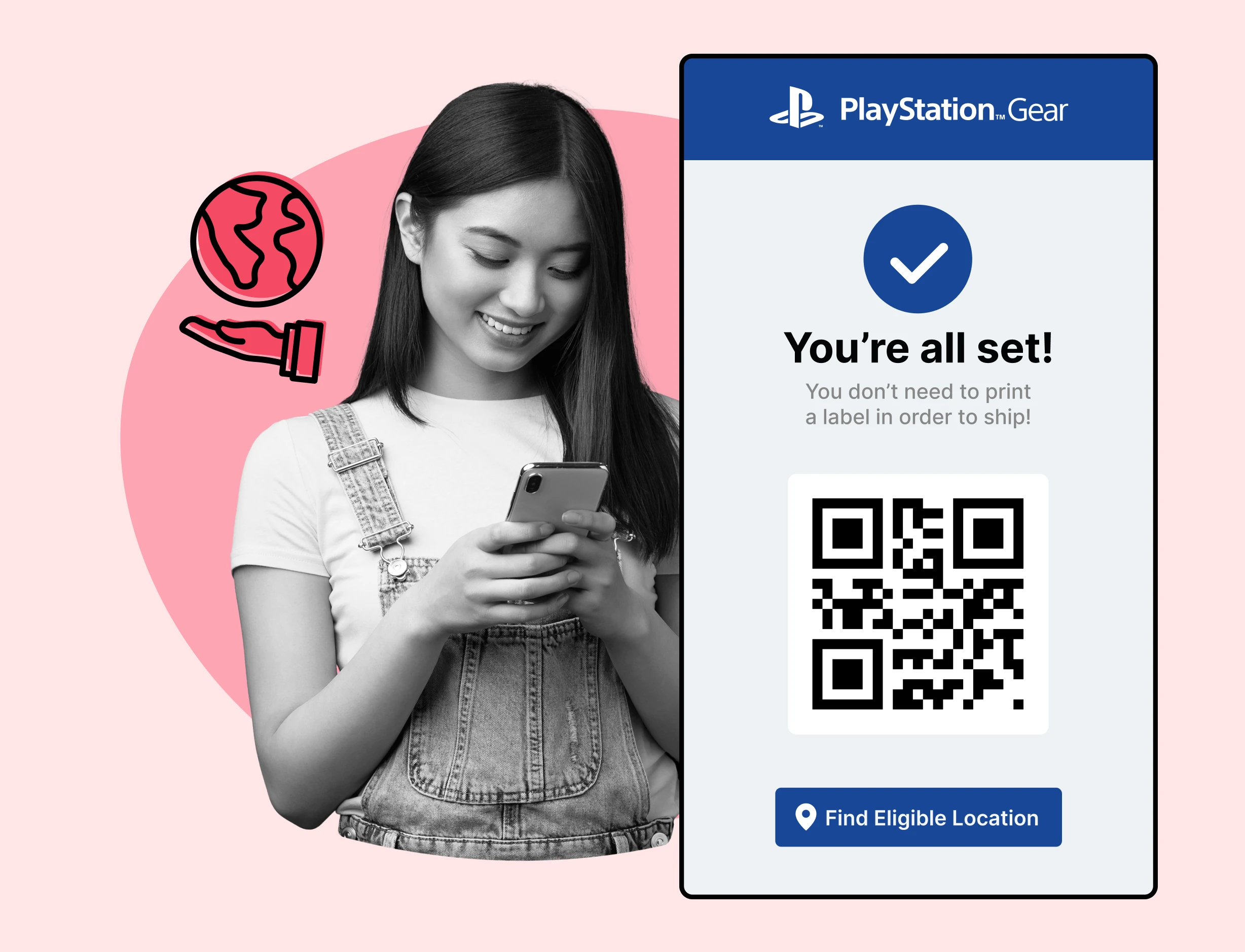 PlayStation using WeSupply QR label