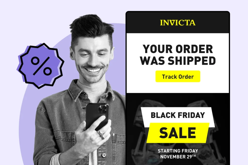 Invicta Watches using WeSupply Order notifications to promote Black Friday campaign