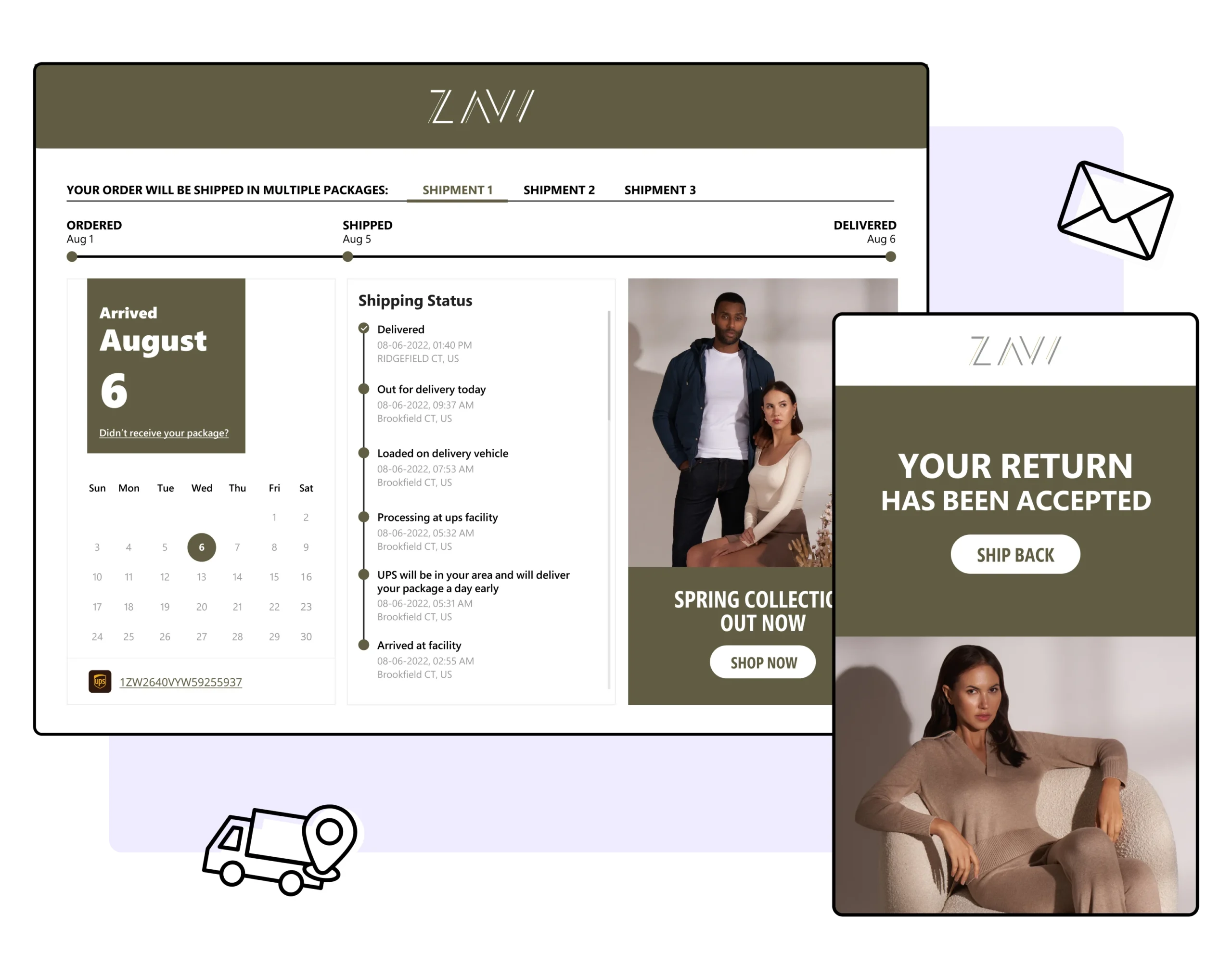 ZAVI using WeSupply Order Tracking and Return Notifications