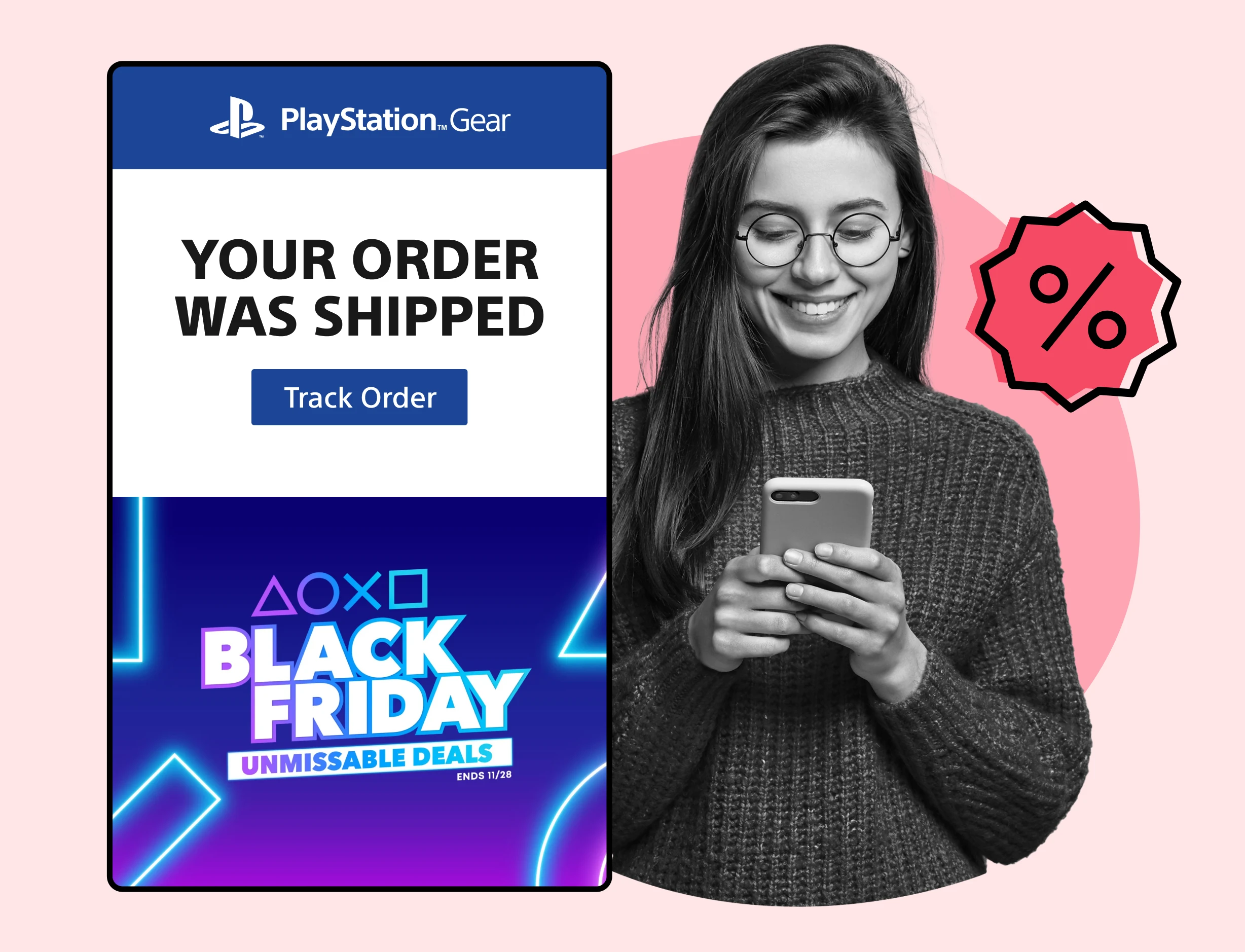 PlayStation using WeSupply Order notifications to promote Black Friday campaign