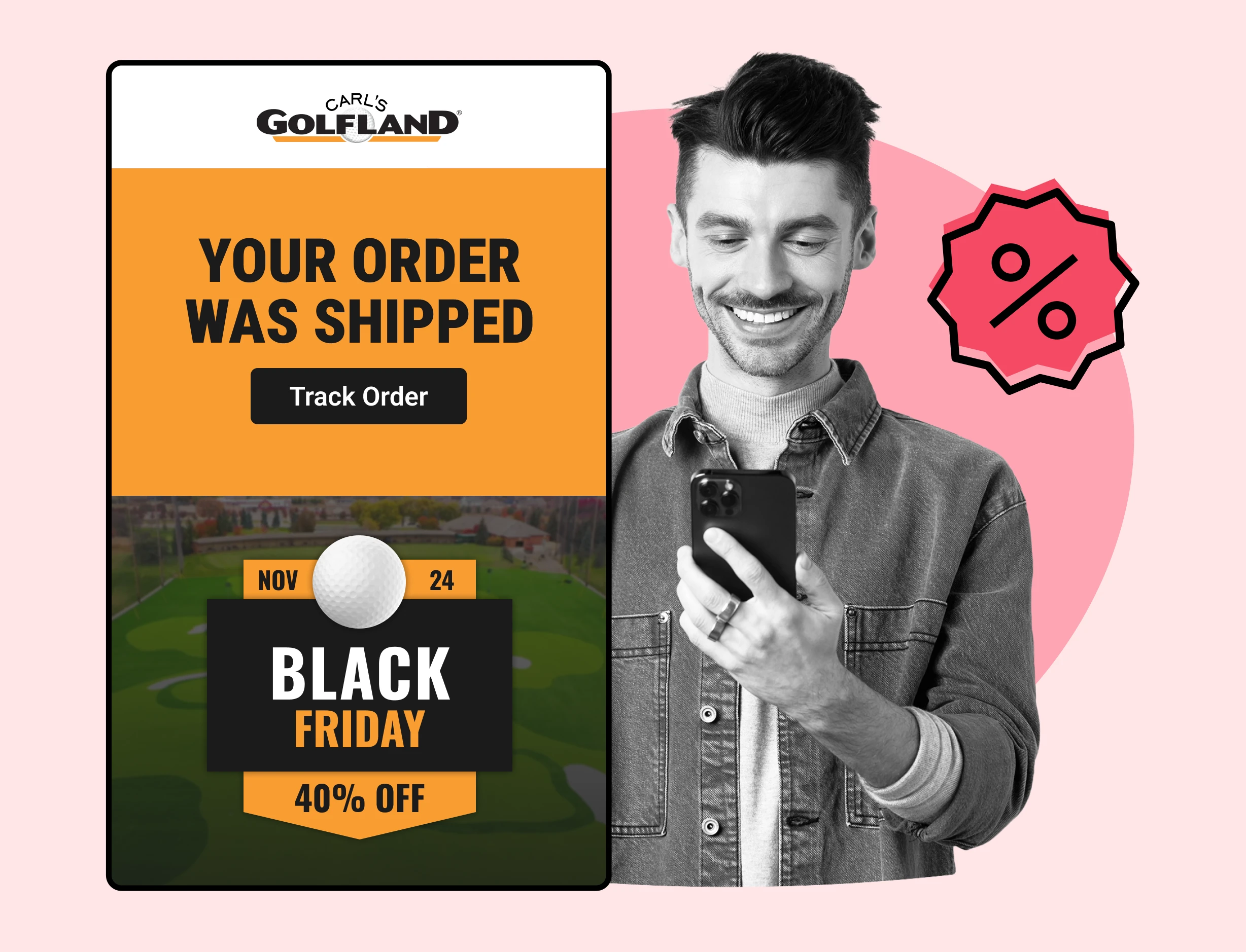 Carl's GolfLand using WeSupply Return Notifications to promote Black Friday campaign