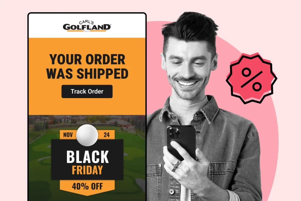 Carl's GolfLand using WeSupply Return Notifications to promote Black Friday campaign