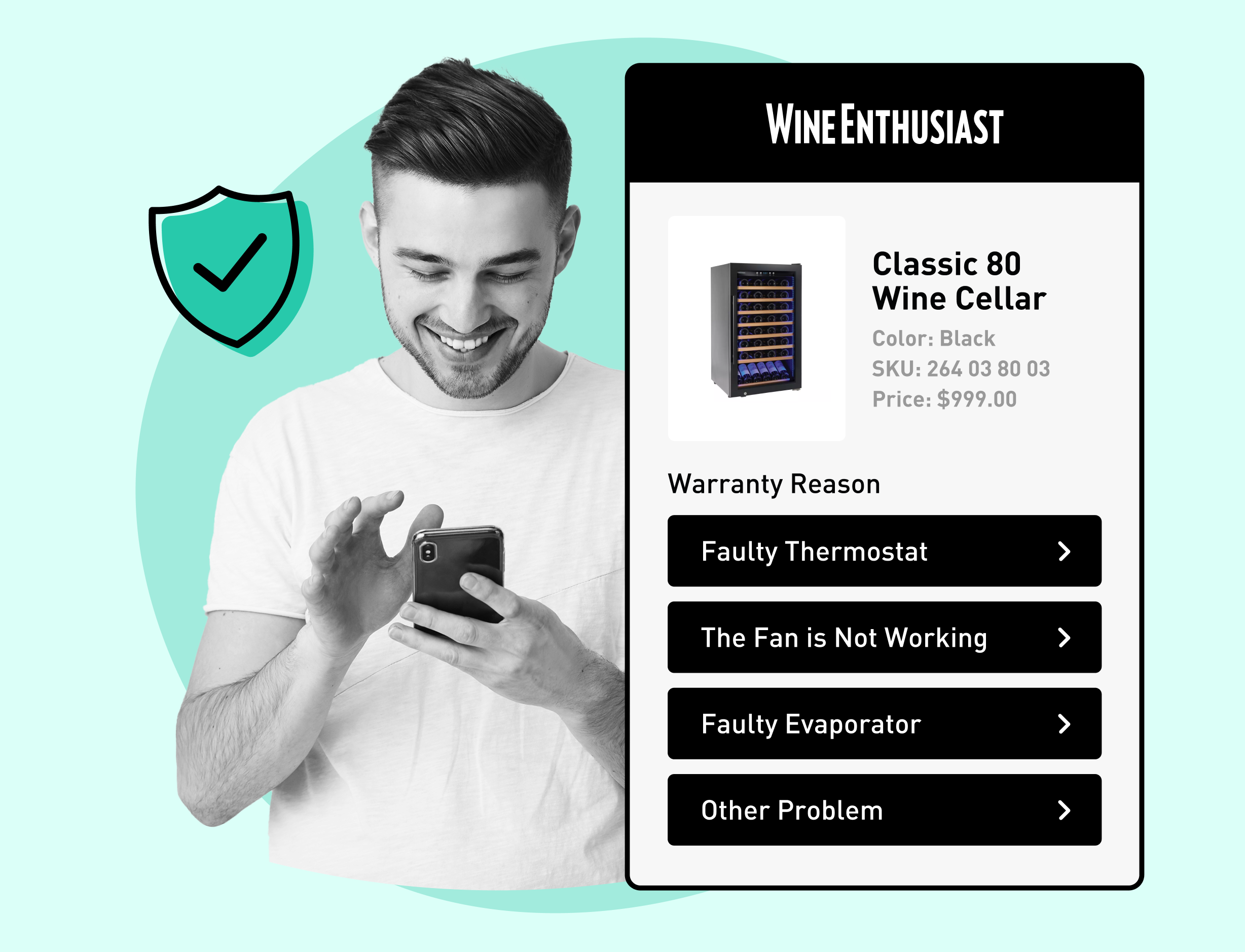 Wine Enthusiast using WeSupply Warranty Flow