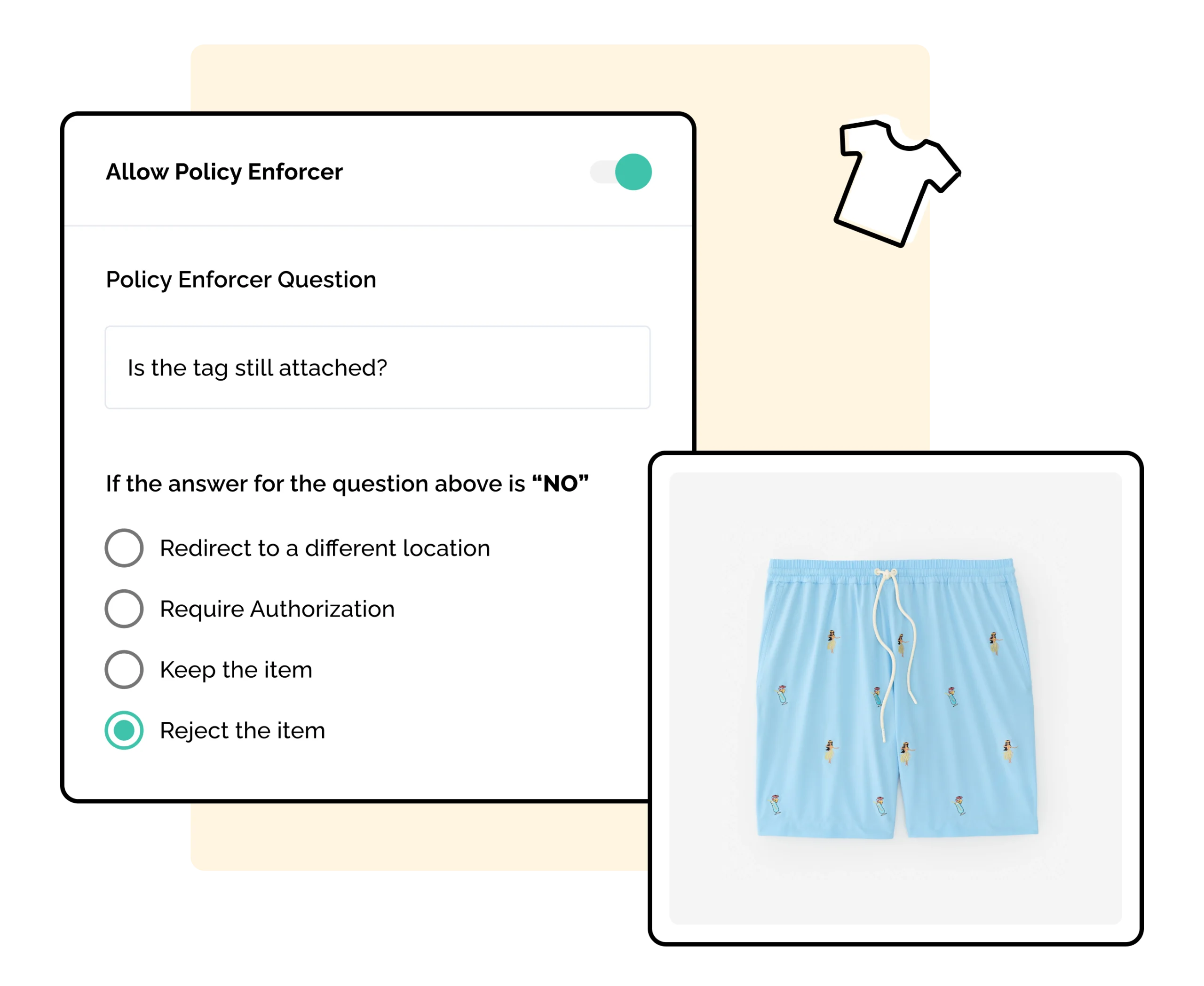 policy enforcer settings for swim apparel