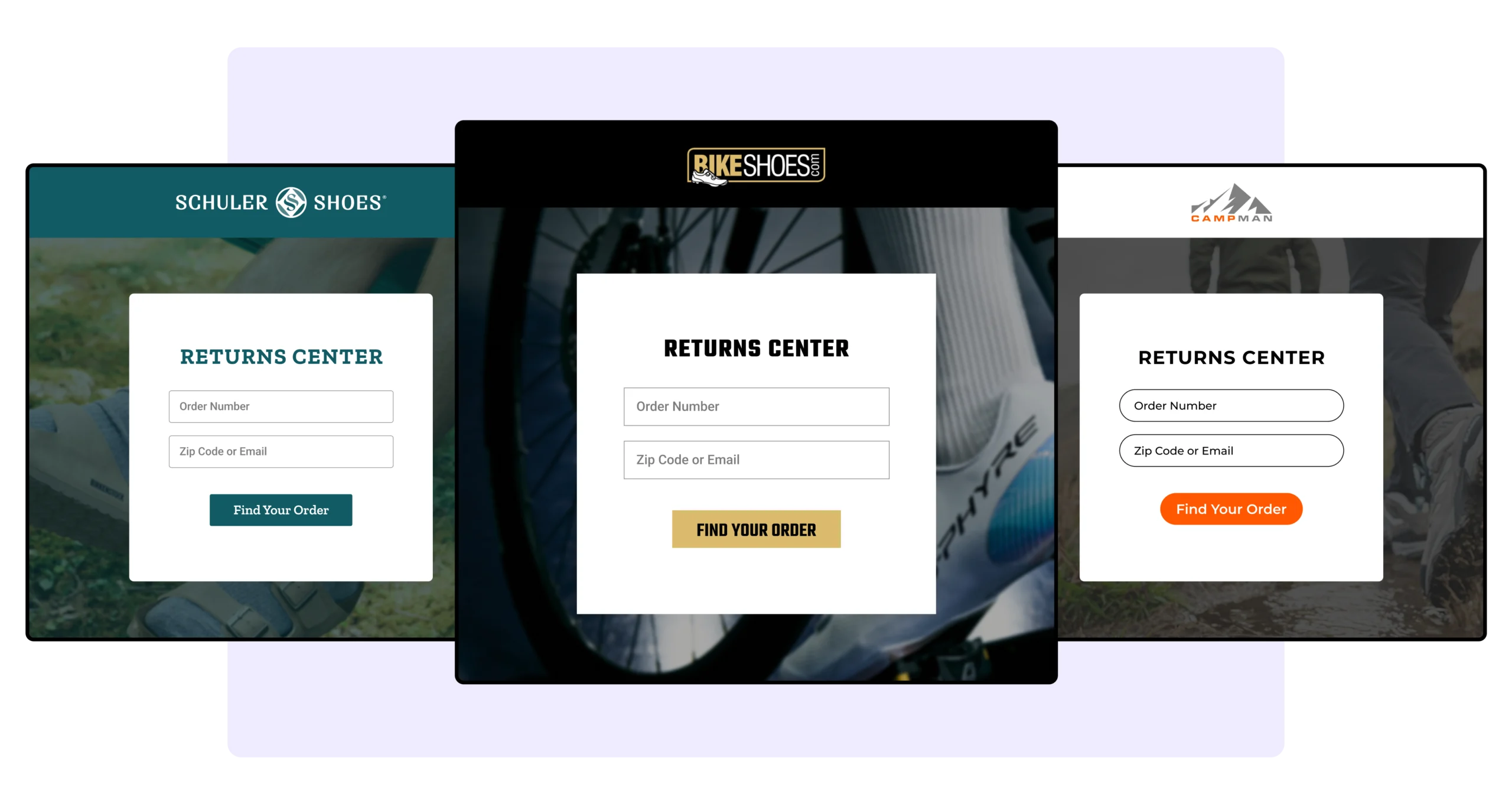 BikeShoes Schuler Shoes and Camp Man using WeSupply branded returns portal