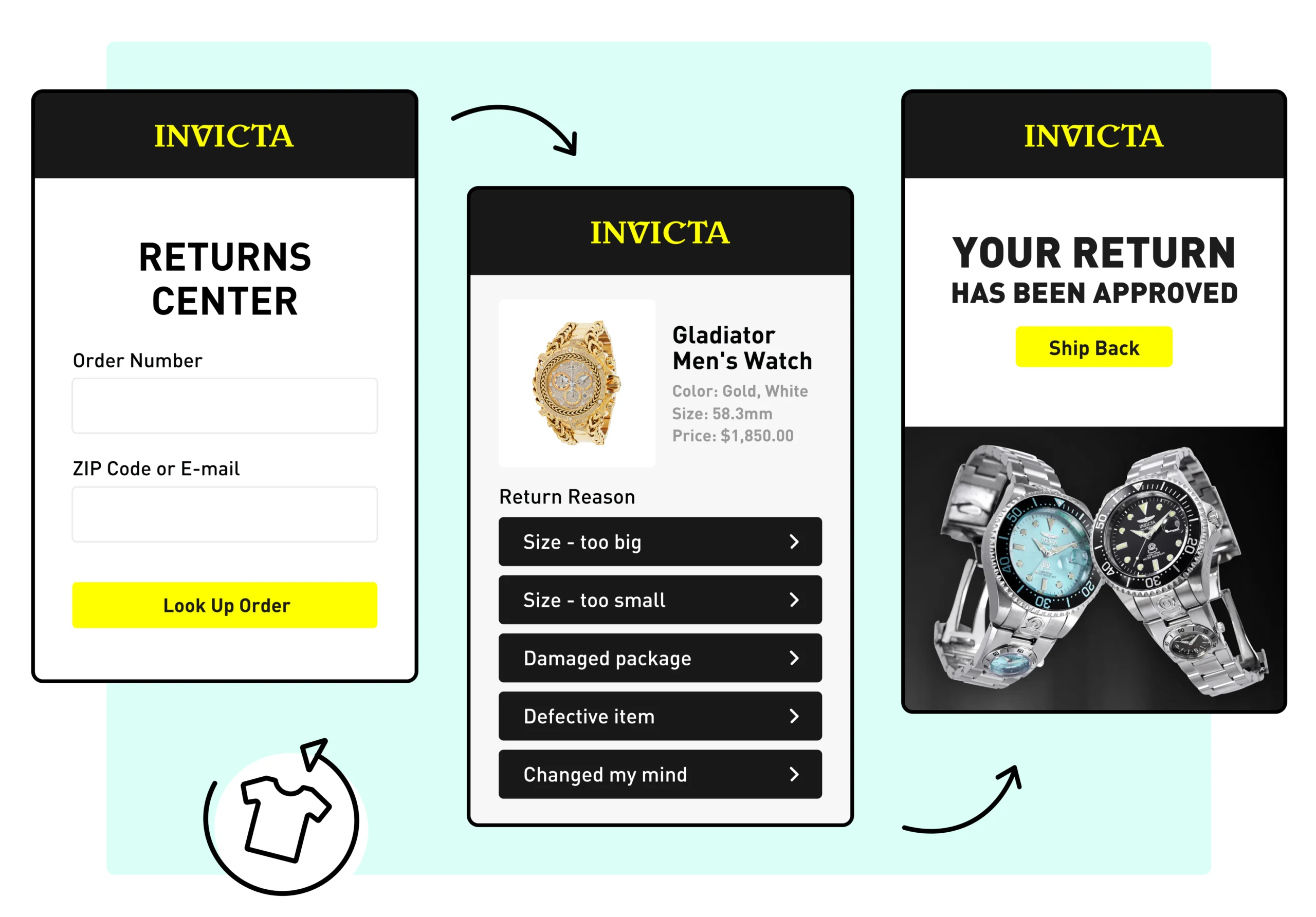 Invicta Watches using WeSupply self service returns