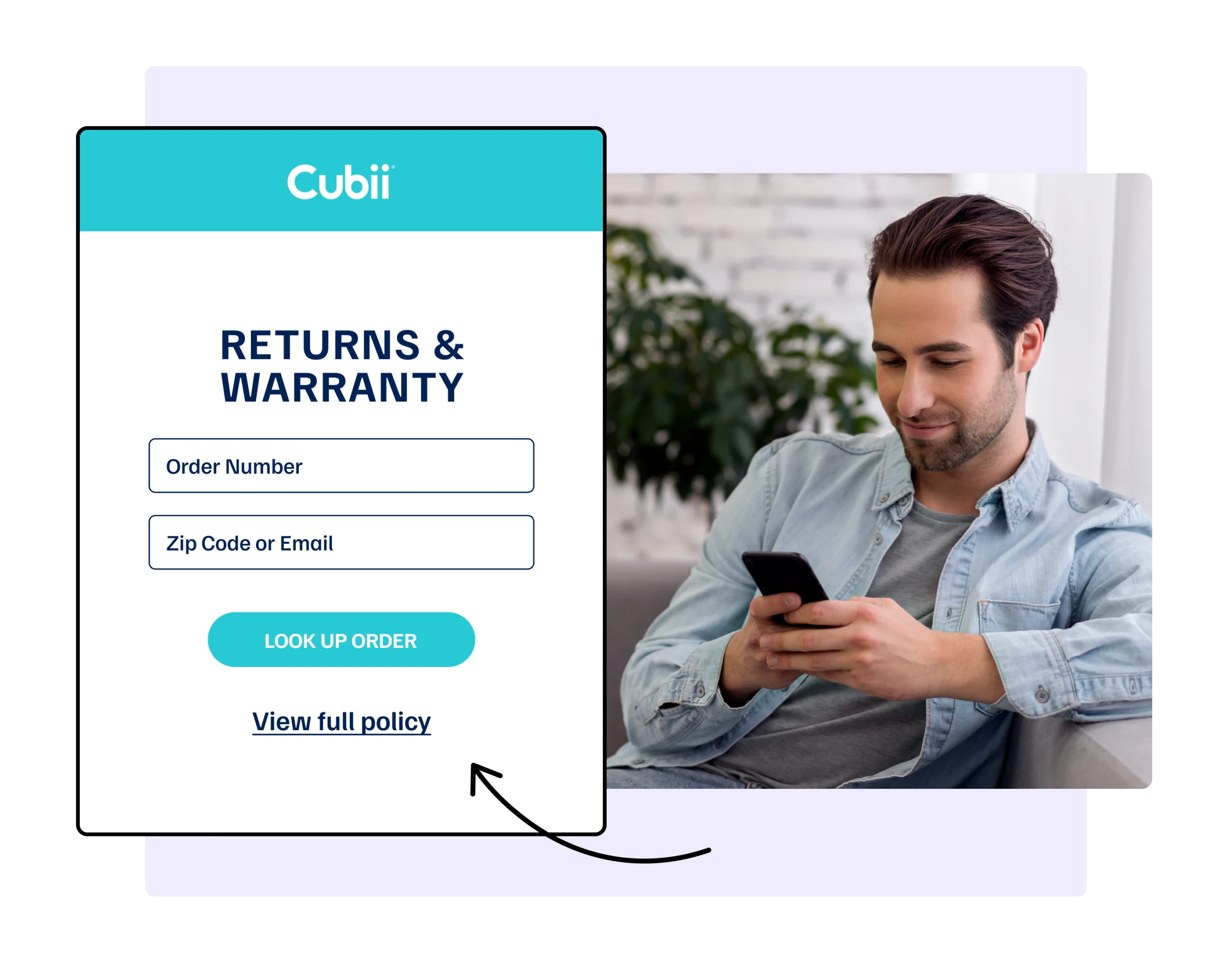 Cubii using WeSupply return lookup page to showcase return policy