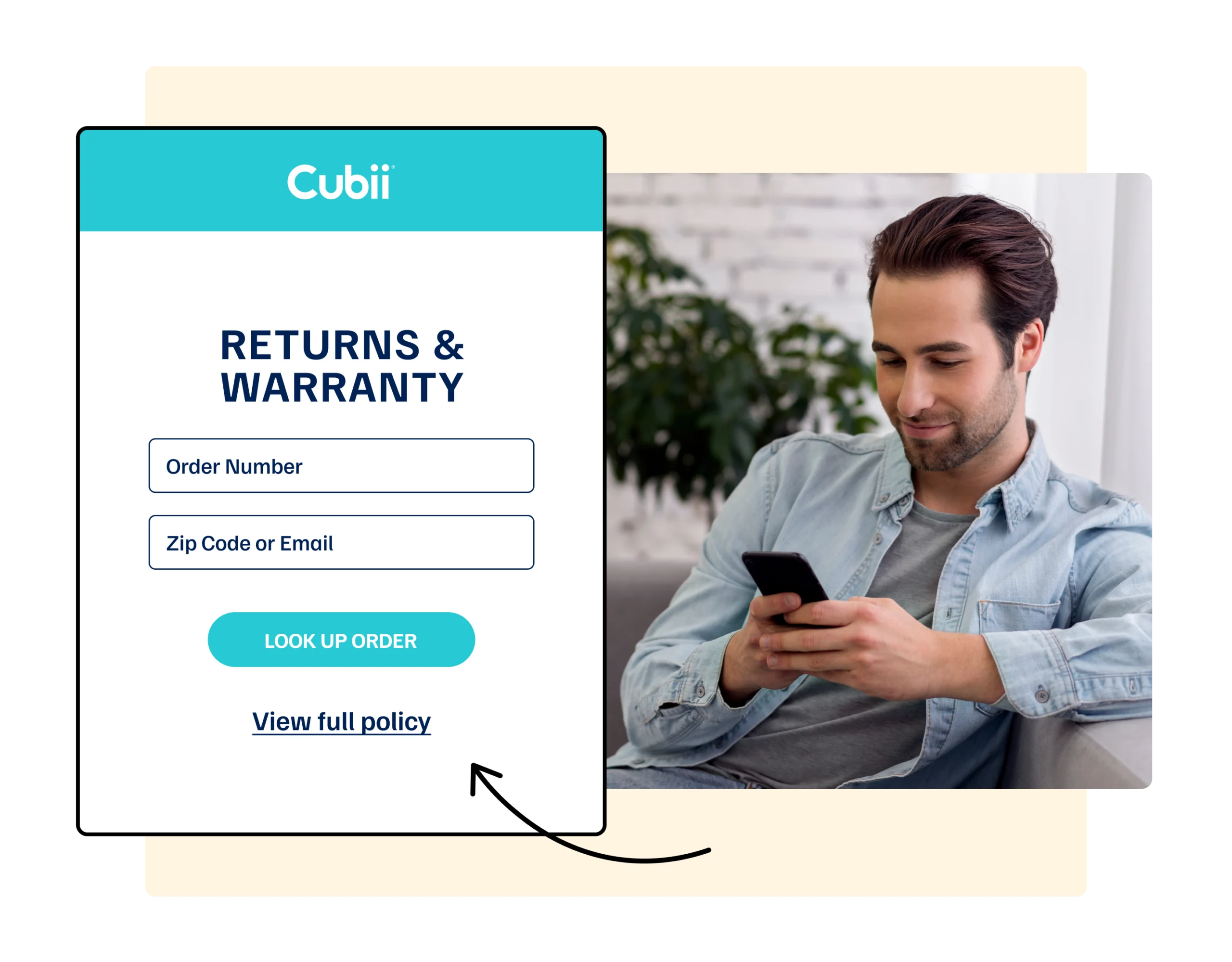 Cubii using WeSupply return lookup page to showcase return policy
