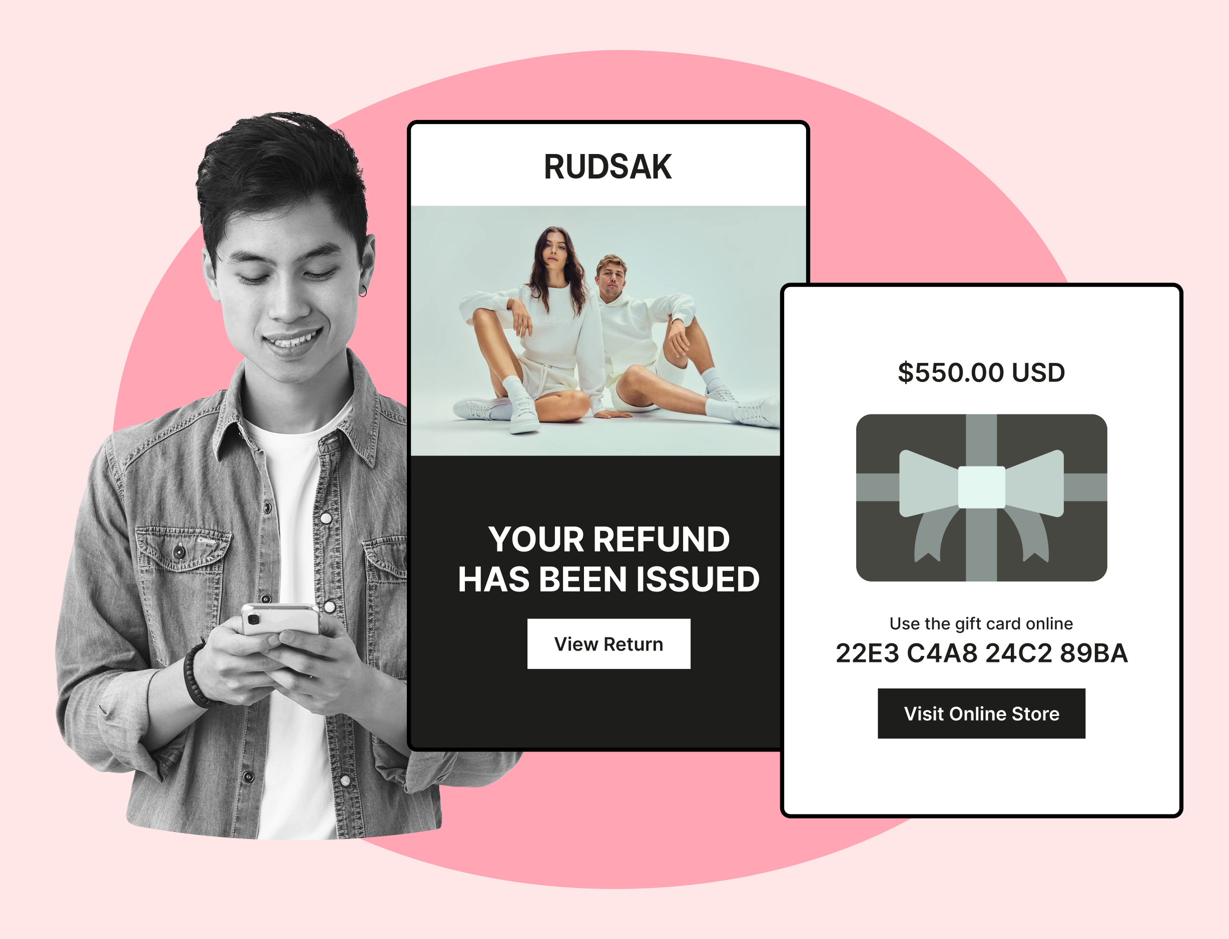 Rudsak using WeSupply gift card refund