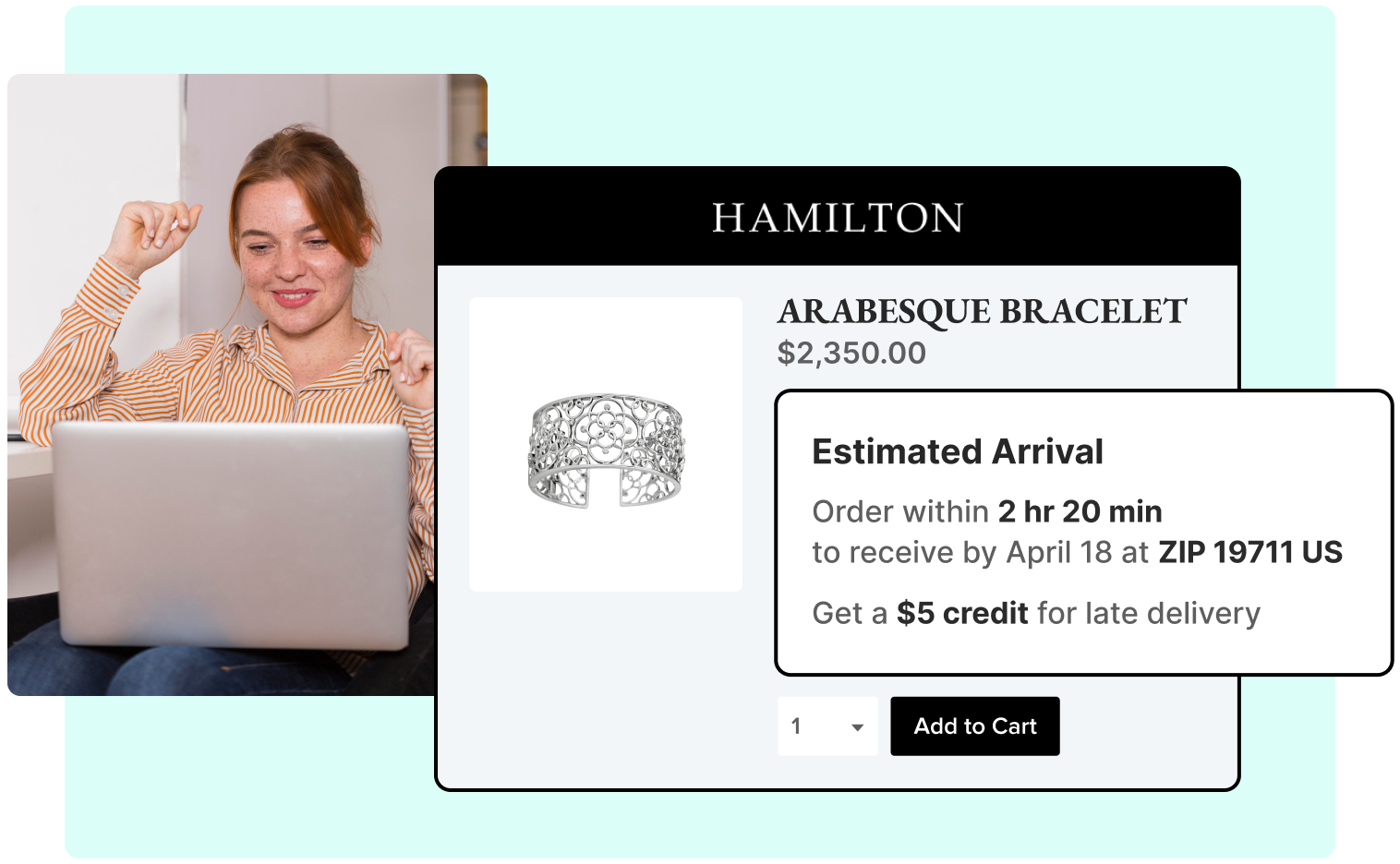 Hamilton Jewelers using WeSupply estimated delivery date