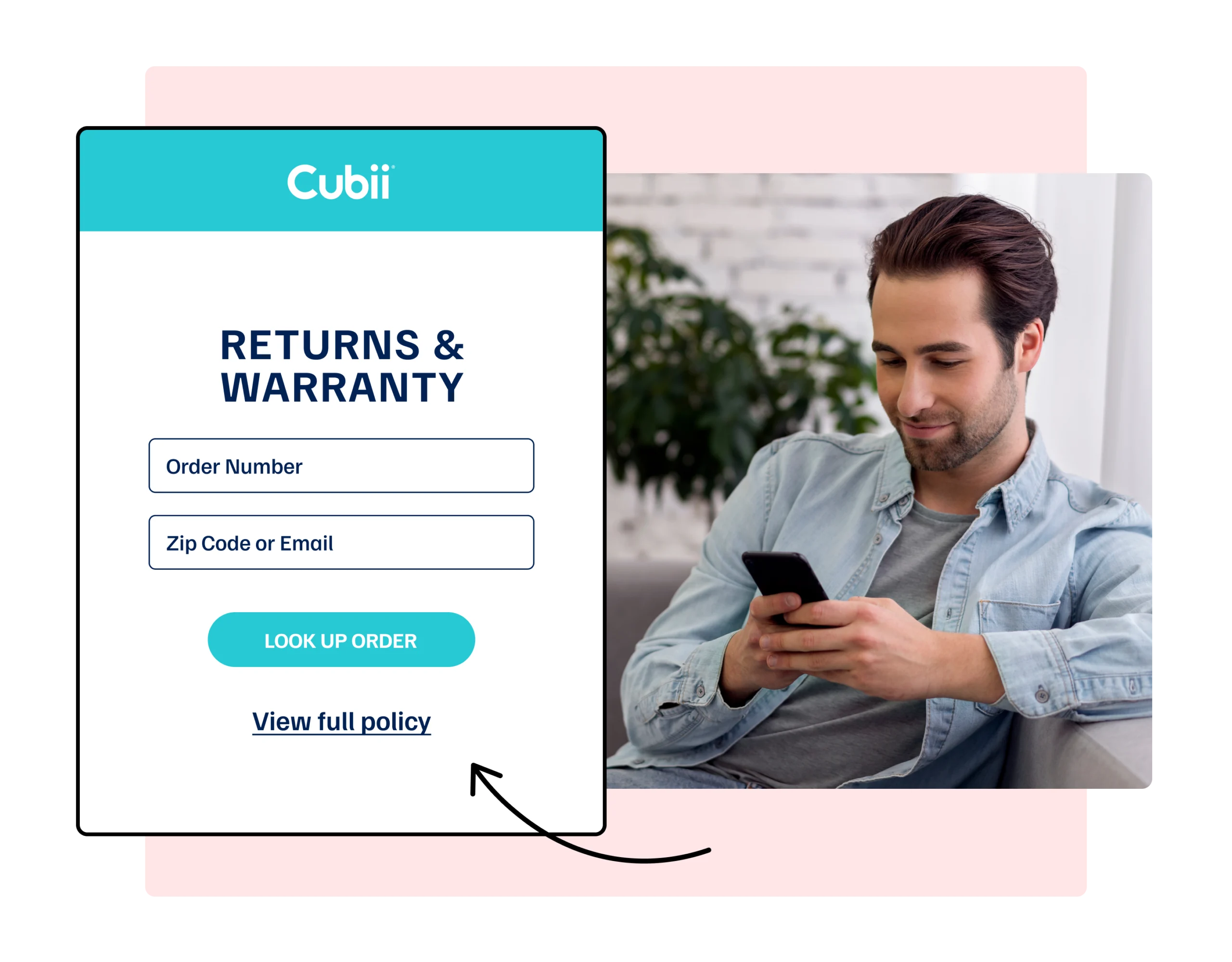 Cubii using WeSupply return lookup page to showcase return policy