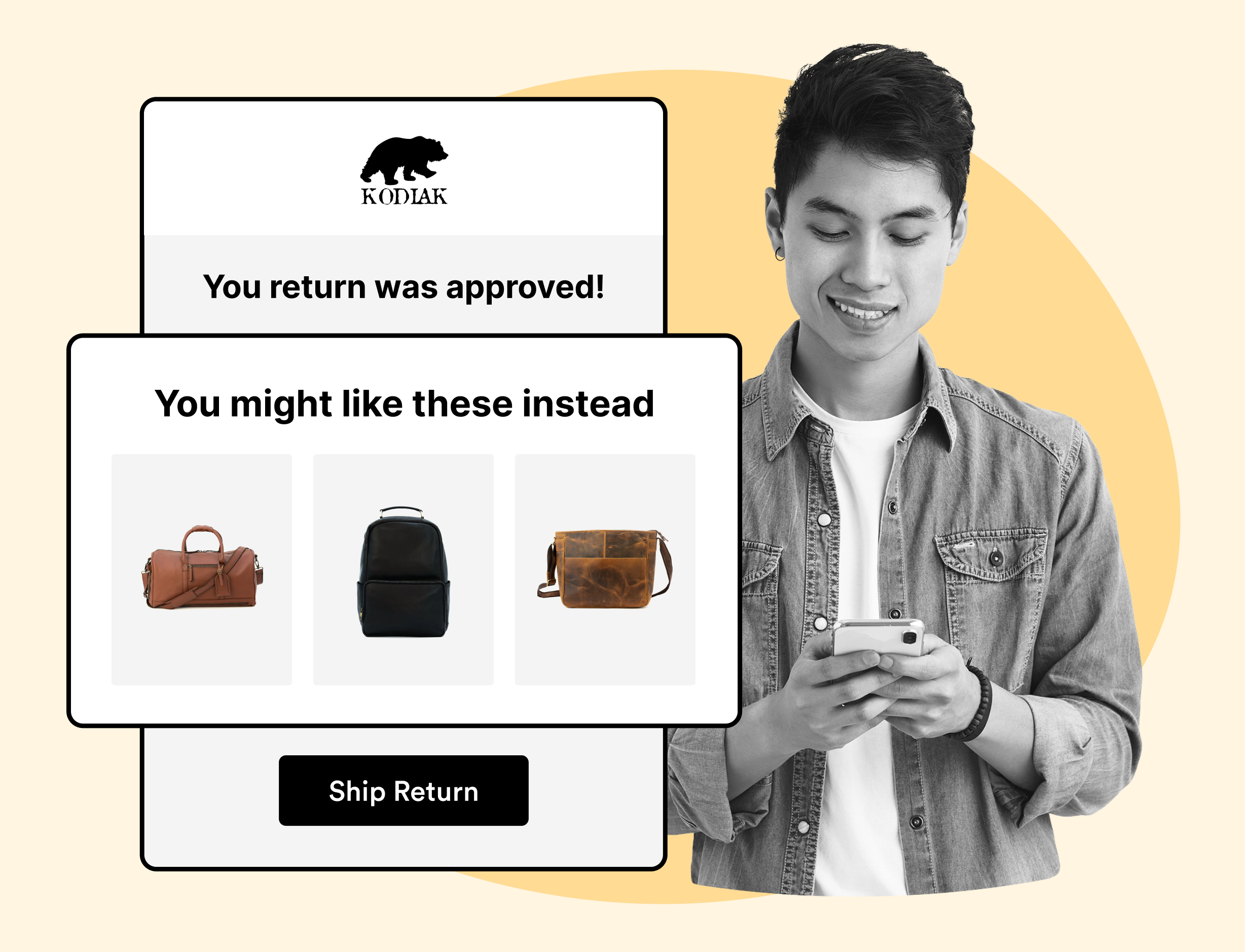 Kodiak leather using WeSupply return revenue retention