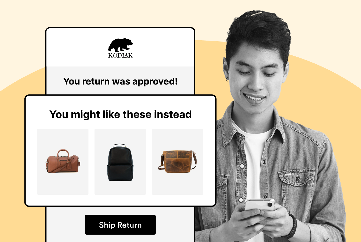 Kodiak leather using WeSupply return revenue retention