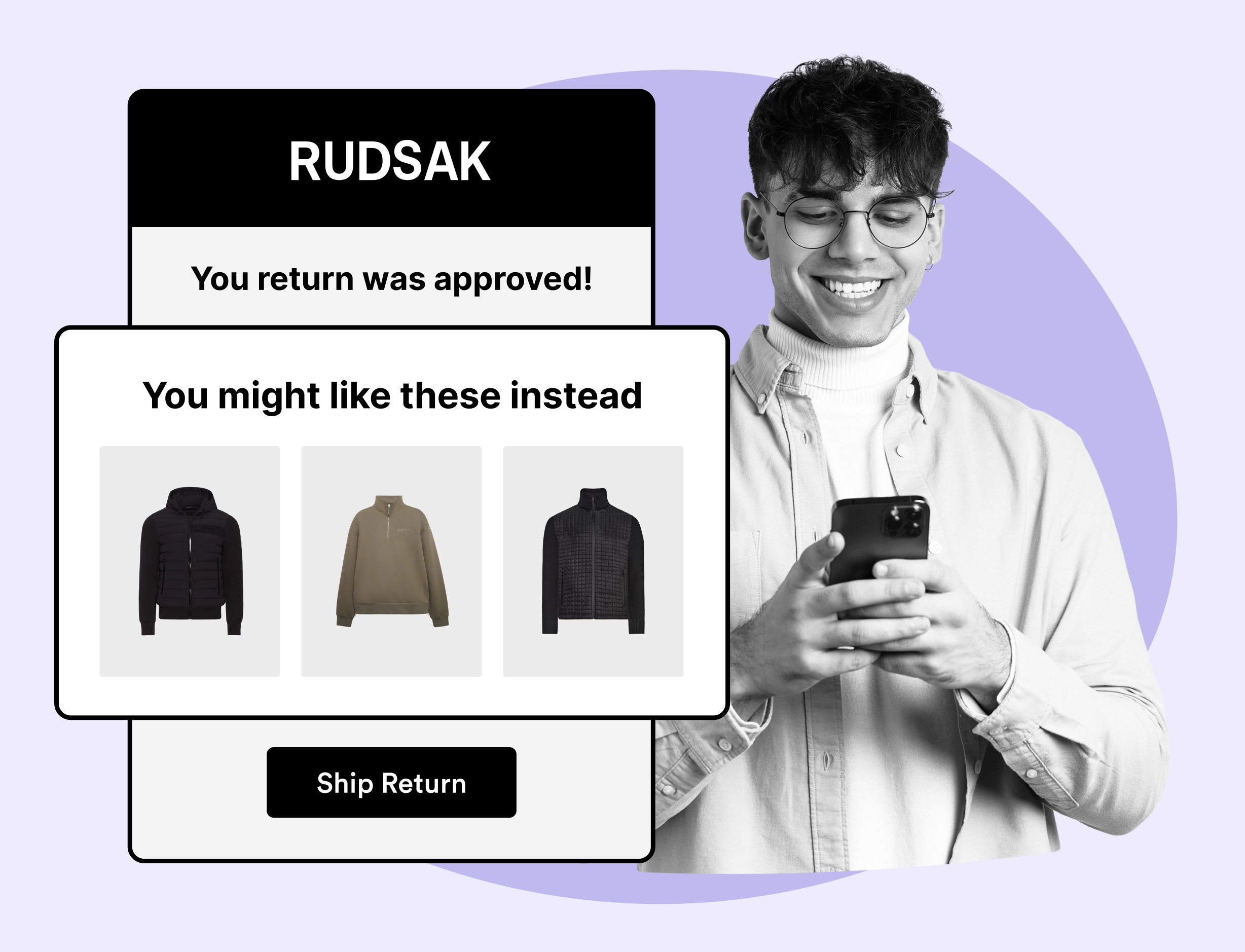 Rudsak using WeSupply upselling return emails