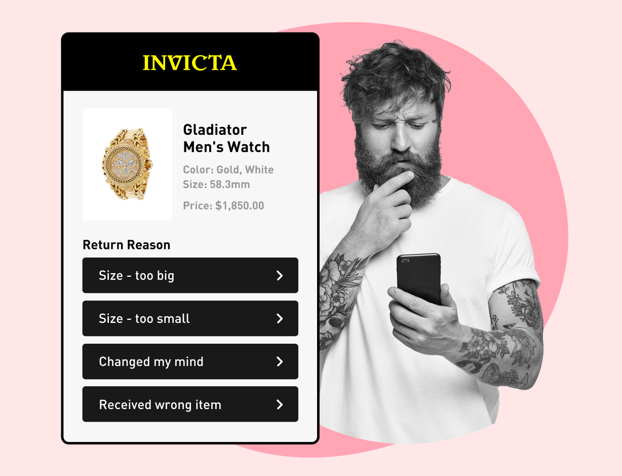 Invicta watches using WeSupply self service return flow
