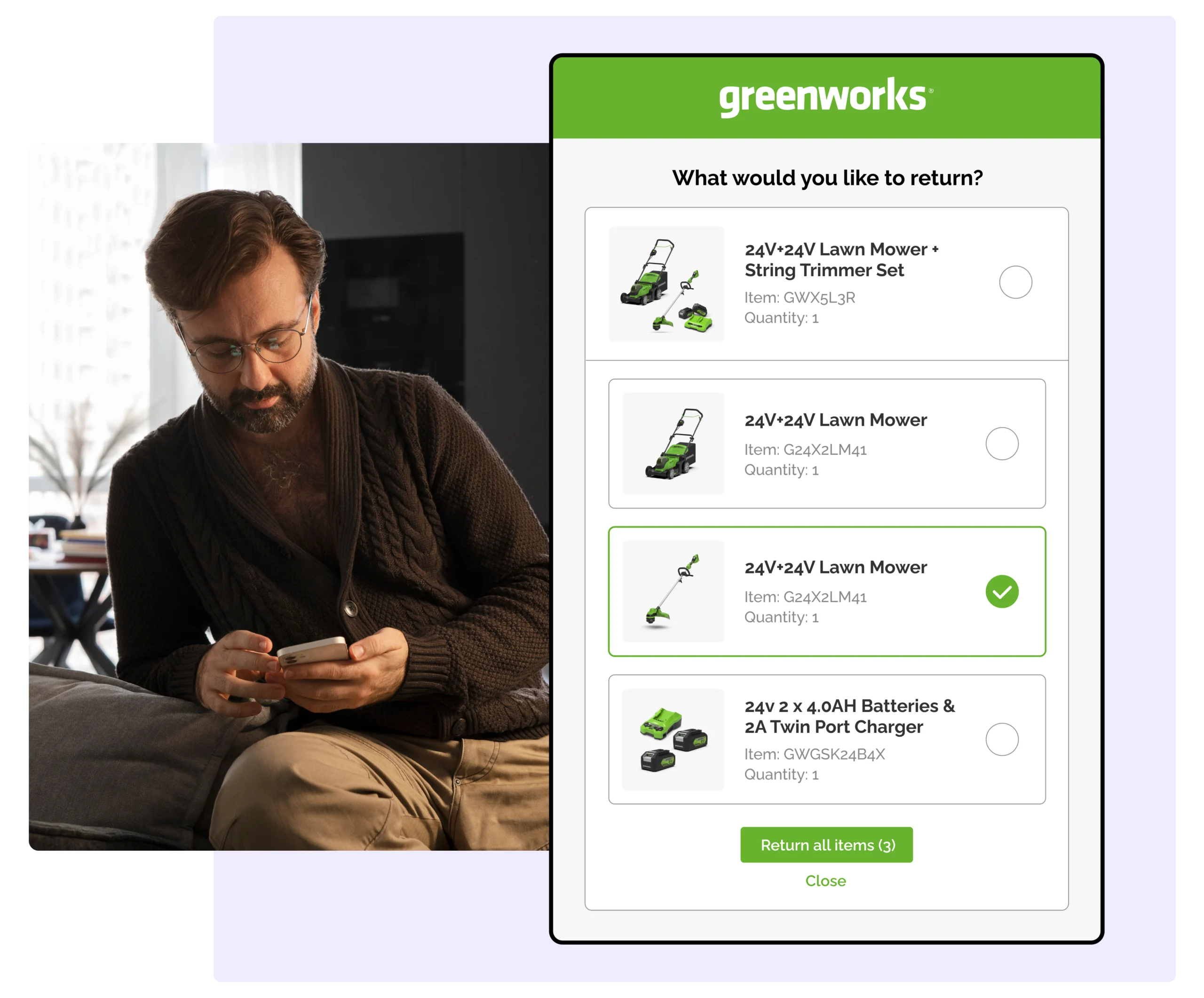 Greenworks using WeSupply bundle returns