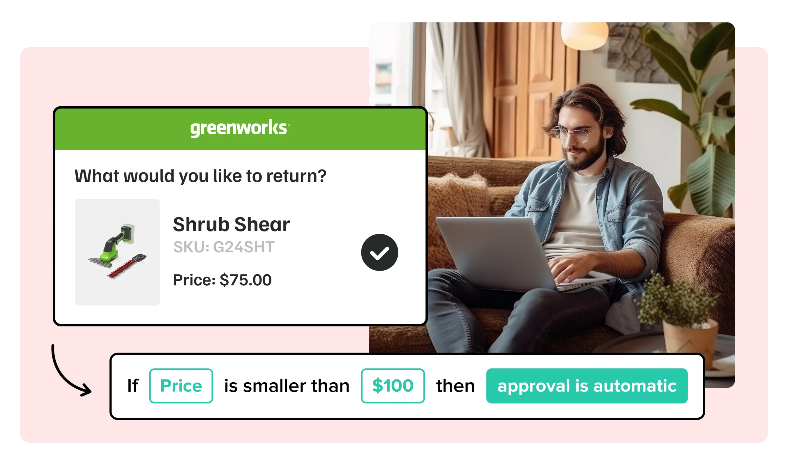 greenworks using WeSupply automated return rules