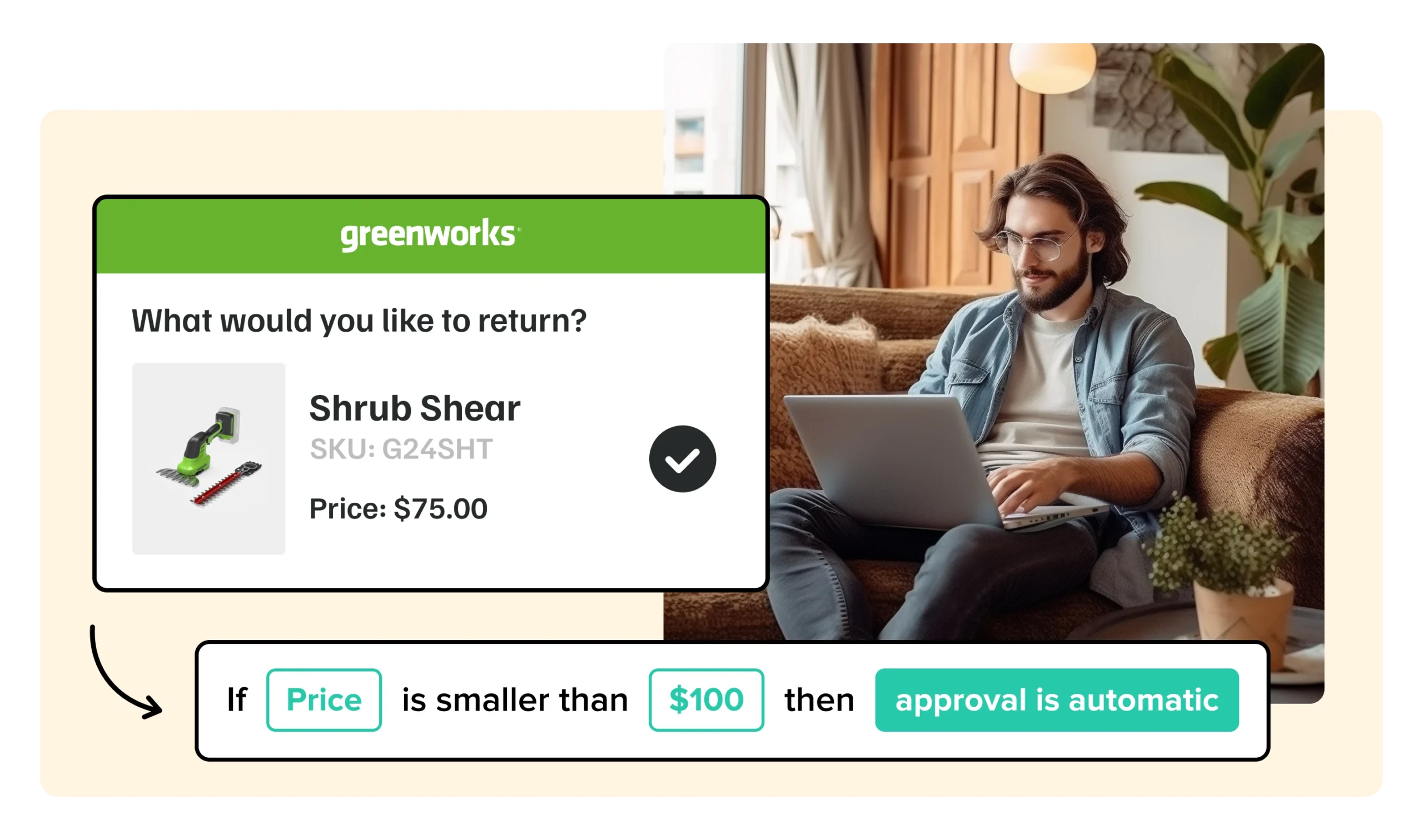 greenworks using WeSupply automated return rules