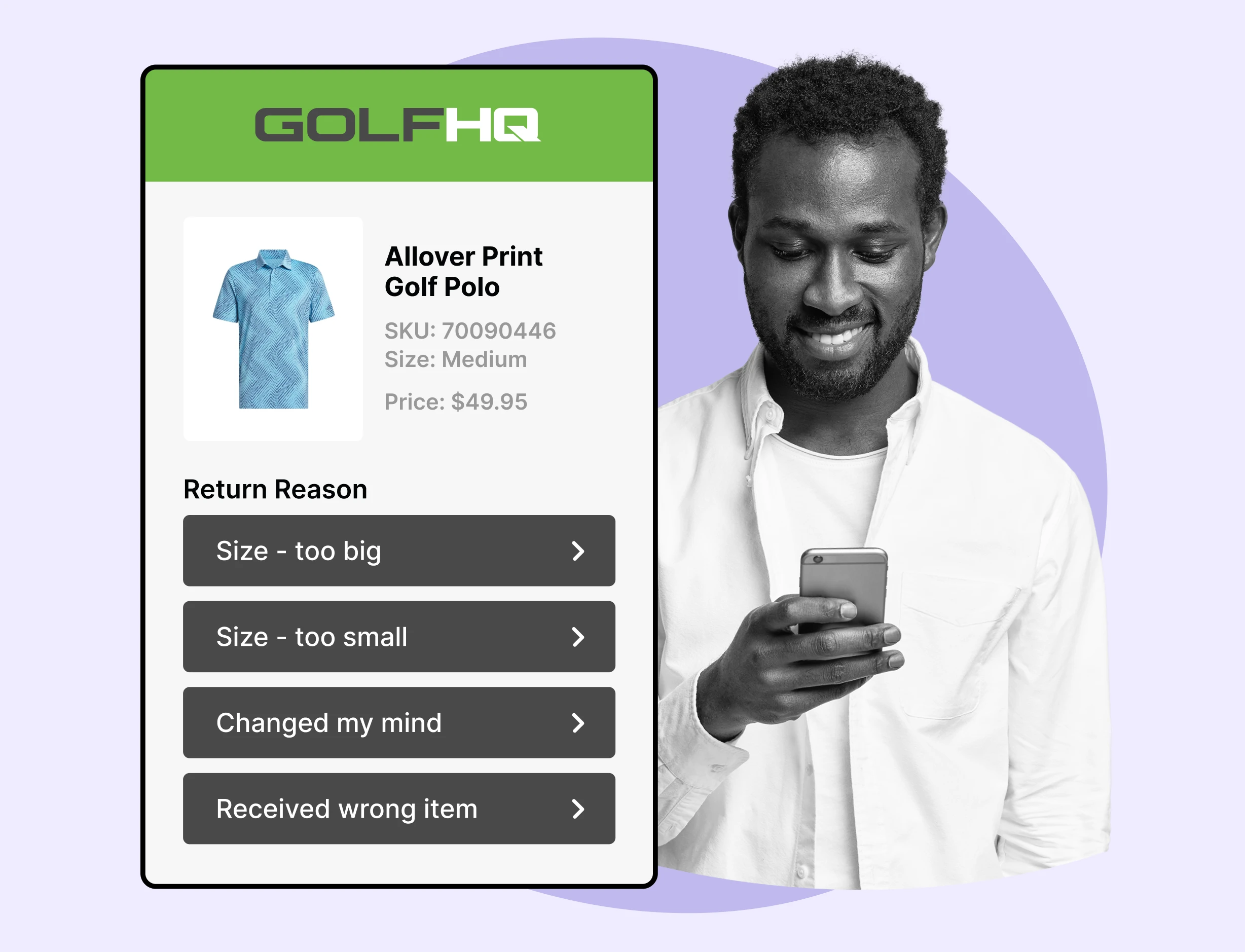 GOLFHQ using WeSupply return flow
